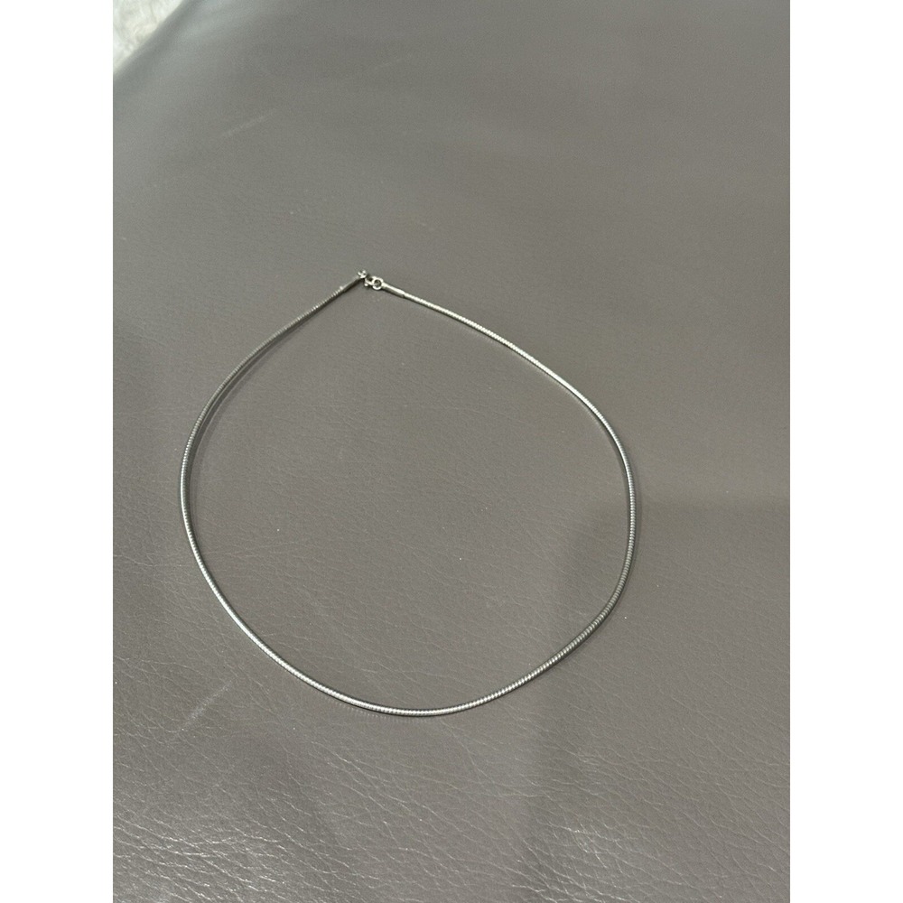 Italy .925 Sterling Silver Rope Omega Chain Necklace 15"